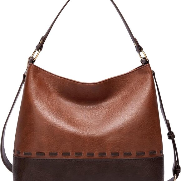 Vegan Leather Hobo Bag Large Capacity Crossbody Shoulder Purse for Women - Picture 1 of 7